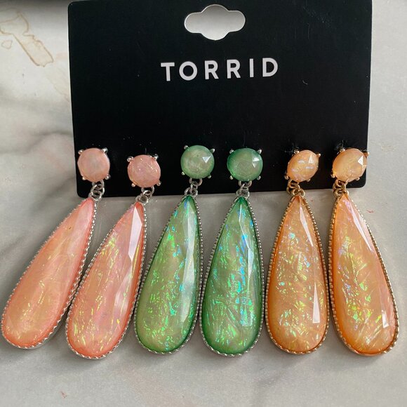 Torrid Tear Drop Earrings Set of 3 - Picture 1 of 2